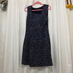 Blue and white polkadot dress